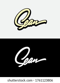 "Sean" hand-drawn calligraphic inscription in a vector .eps format (10 version) with editable colours and size. Perfect for using as a tattoo, card, signs etc.