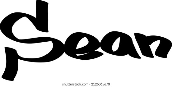 Sean male name street art design. Graffiti tag Sean. Vector art.