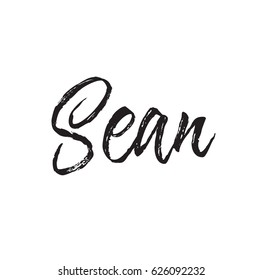 sean, text design. Vector calligraphy. Typography poster. Usable as background.