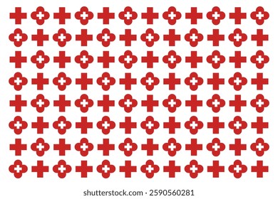 seanless pattern of healthy icon and red cross