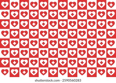 seanless pattern of healthy icon and red cross