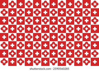 seanless pattern of healthy icon and red cross