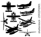 Seaplane aircraft vector design for laser and vinyl projects
