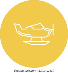 Seaplane line circle icon vector image. Can also be used for web apps, mobile apps and print media.