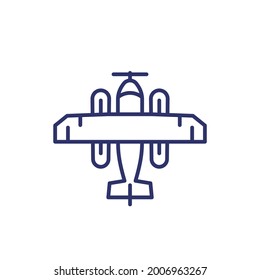 seaplane line icon on white