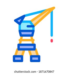 Vector de iconos de la grúa del puerto. Signo de la grúa del puerto marítimo. Ilustración de símbolo de contorno aislado