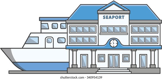 Seaport Doodle Illustration cartoon
