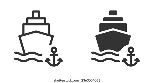 Seaport icon isolated on a white background. Vector illustration.