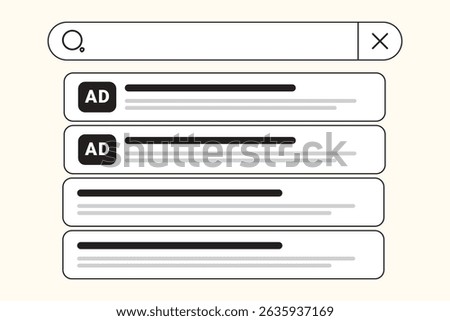 Search Ad Interface – Sponsored Results in Web Browser UI for Pay-Per-Click Marketing