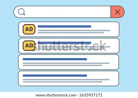 Search Ad Interface – Sponsored Results in Web Browser UI for Pay-Per-Click Marketing