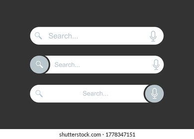 Search address and navigation bar icon. Search bar design web UI elements. Vector drawing.