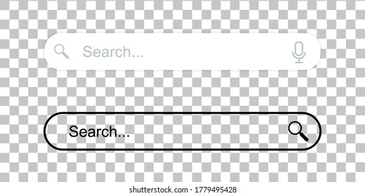 Search address and navigation bar icon. Search bar design web UI elements. Vector drawing.