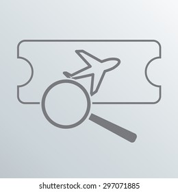  search the airline tickets  flat vector icon