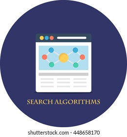 Search algorithm flat icon