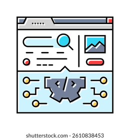 search algorithm seo color icon vector. search algorithm seo sign. isolated symbol illustration
