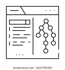 search algorithm seo line icon vector. search algorithm seo sign. isolated contour symbol black illustration