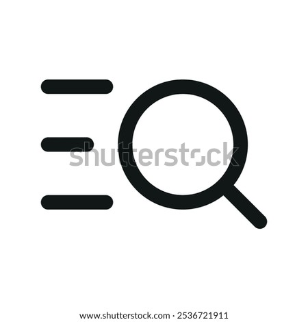 Search all category items UI icon, category list find simple line user interface vector symbol