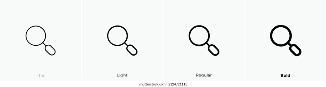 search alt icon. Thin, Light Regular And Bold style design isolated on white background