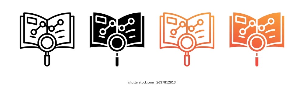 Search Analysis Multi Style Icon Set Vector