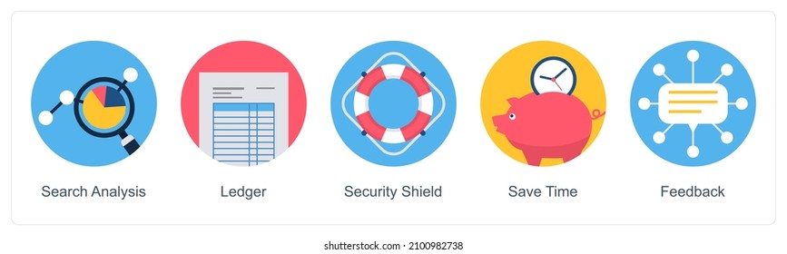 Search Analysis And Security Shield Icon Concept