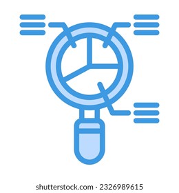 Suchanalyse-Symbol in blauem Stil, Verwendung für Website-Mobile-App-Präsentation