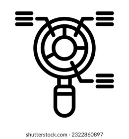 Suchanalyse-Symbol im Zeilenstil, Verwendung für Website-Mobile-App-Präsentation