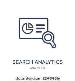 Search Analytics icon. Search Analytics linear symbol design from Analytics collection. Simple outline element vector illustration on white background.