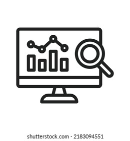 Imagen vectorial de icono de Search Analytics. También se puede utilizar para la optimización de motores de búsqueda. Adecuado para aplicaciones móviles, aplicaciones web y medios impresos.