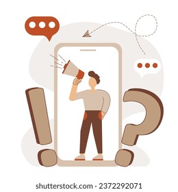 Search for answers to questions.Characters standing next to an exclamation mark and a question mark. They ask questions and get answers Frequently asked questions concept. Flat vector illustration.