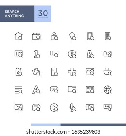 Search Anything icon pack in outline style