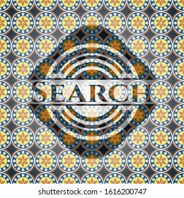 Search arabesque style emblem. arabic decoration.