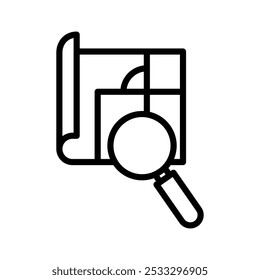Sucharchitektur Linie Vektordesign Symbol im trendigen Stil