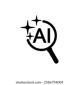 Search artificial intelligence. Ai generate, simple flat style, illustration, logo sign symbol pictogram template, for ui or ux isolated on white for mobile app, editable
