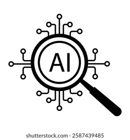 Search artificial intelligence. Ai generate. Illustration vector