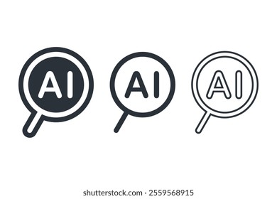 Search artificial intelligence. Illustration vector 