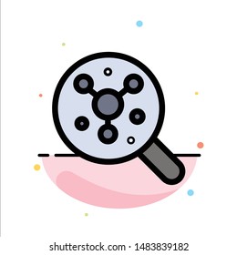 Search, Atom, Molecule, Science Abstract Flat Color Icon Template