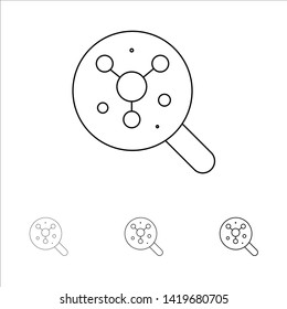 Search, Atom, Molecule, Science Bold and thin black line icon set