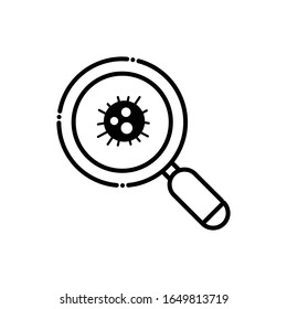 Search Bacteria Vector Line Icon. illustration Style EPS 10 File