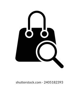 Search bag, bag, shopping bag icon, Perfect use for print media, web, stock images, commercial use or any kind of design project.