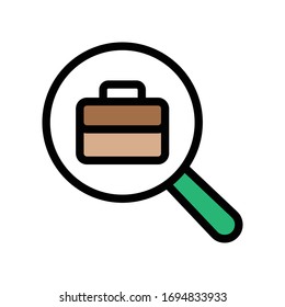 icono de color plano vectorial de bolsa de búsqueda 