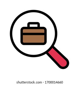 search bag vector flat color icon 