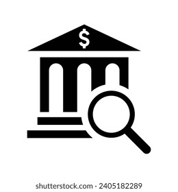 Search bank, bank, banking icon, Perfect use for print media, web, stock images, commercial use or any kind of design project.