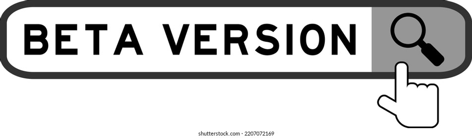 Search Banner In Word Beta Version With Hand Over Magnifier Icon On White Background