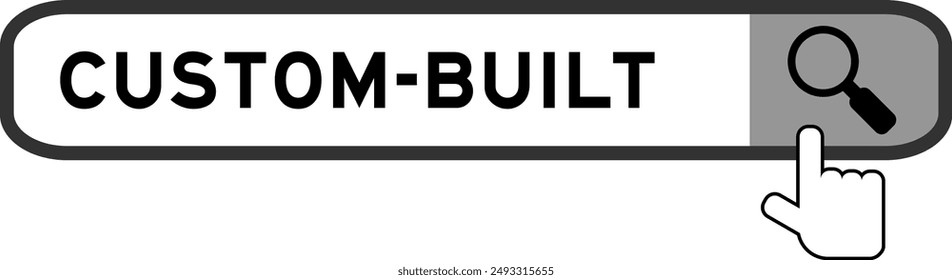 Anuncio de Búsqueda en Word personalizado construido con el icono de lupa de mano sobre fondo blanco