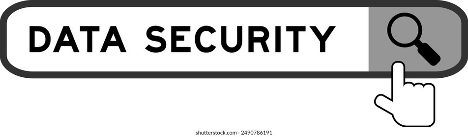 Suchen Banner in Word Datensicherheit mit Handover Lupensymbol auf weißem Hintergrund