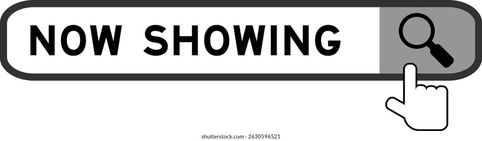 Banner de pesquisa no Word mostrando agora com mão sobre ícone de lupa no fundo branco