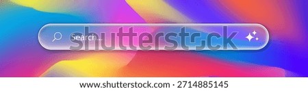 Search bar 3d glassmorphism Internet browser engine on liquid gradient background for UI design, website interface