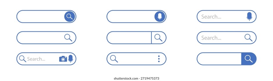 Ícone da barra de pesquisa e da caixa de endereço para navegador da Web, interface do computador, navegação e cyberspace, ilustração vetorial