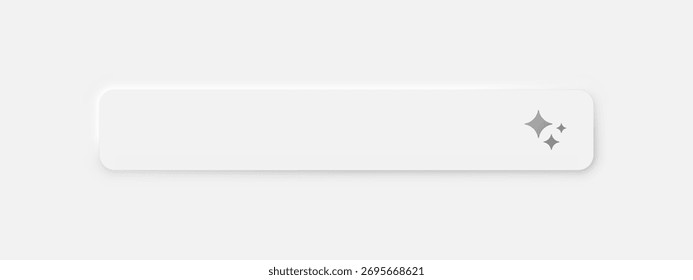 Una barra de búsqueda con un signo de inteligencia artificial. Una cadena de búsqueda en el estilo de neumorfismo. Ilustración vectorial.