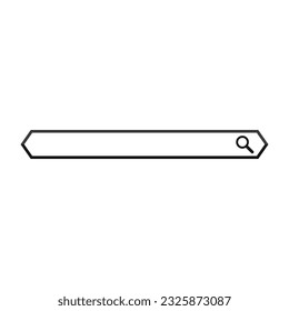 Search Bar In Black Line And Hexagonal Rectangle Shape
